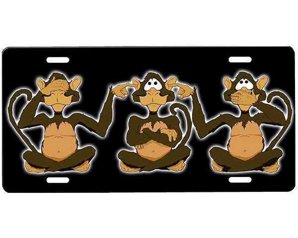 3 Monkeys License Plate