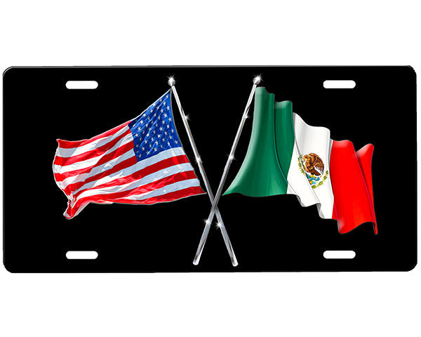 American Flag/Mexican Flag License Plate