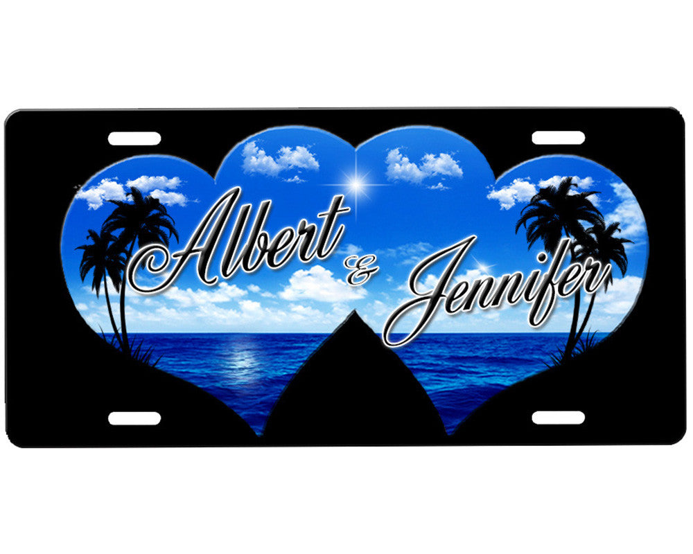 Beach Hearts License Plate