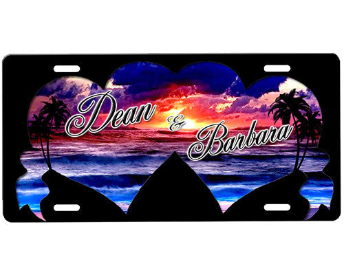 Beach Hearts License Plate