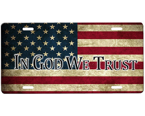 American Flag License Plate