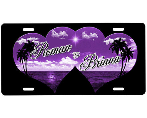 Beach Hearts License Plate