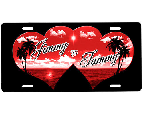 Beach Hearts License Plate