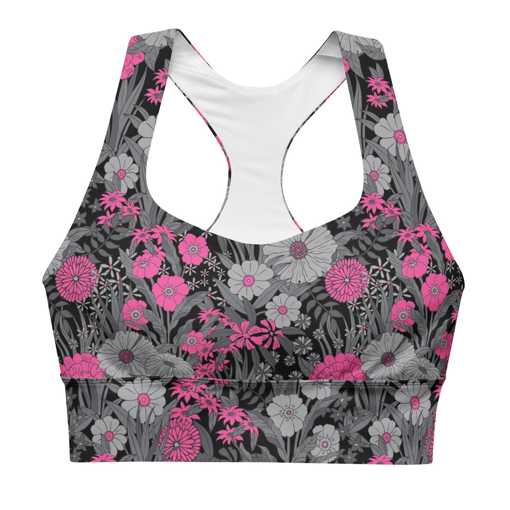 PRETTY POP VINTAGE GARDEN LONGLINE ALT BRA TOP - POP PINK