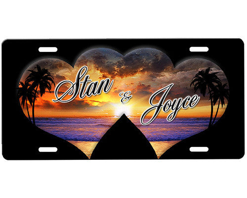 Beach Hearts License Plate