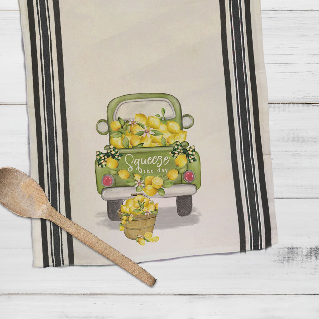 cute summer lemon tea towel squeeze the day adorable rustic truck farmhouse lemonade lemon tea towels dish towels for decoration farmhouse