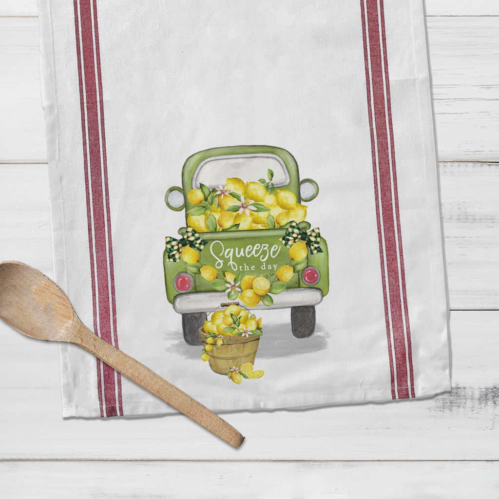 cute summer lemon tea towel squeeze the day adorable rustic truck farmhouse lemonade lemon tea towels dish towels for decoration farmhouse