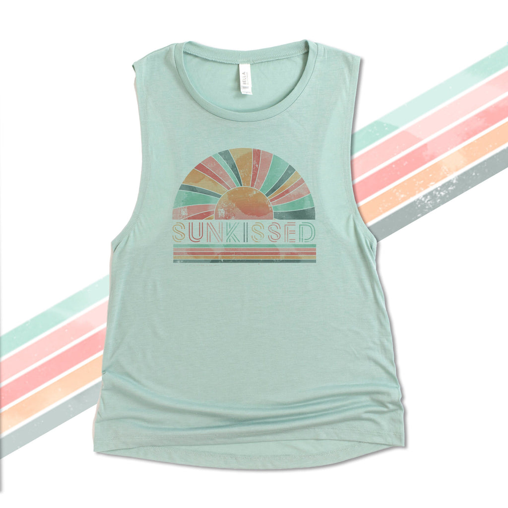 summertime bella tank top fun sunkissed tank top summer vacation shirt 8803 bella muscle tank top pool beach trip womens 22SUM-003NP