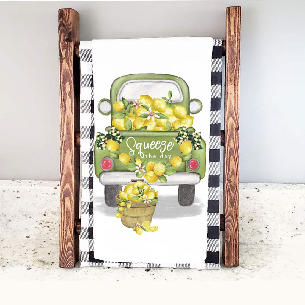 cute summer lemon tea towel squeeze the day adorable rustic truck farmhouse lemonade lemon tea towels dish towels for decoration farmhouse