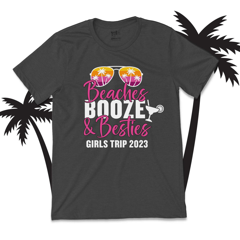 Beaches Booze & Besties - girls Trip shirts - summer vacation shirt - vacation besties shirts - 22SUM-008