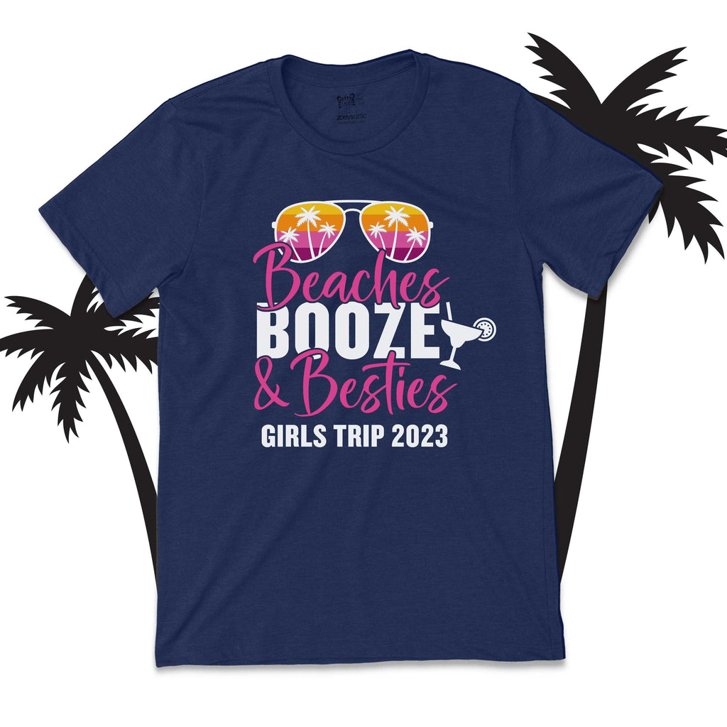 Beaches Booze & Besties - girls Trip shirts - summer vacation shirt - vacation besties shirts - 22SUM-008