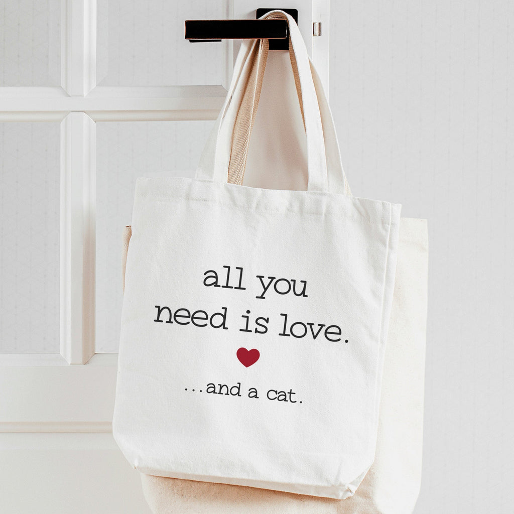 All you need is love... and a cat | Cat lover totebag | Pet tote bag Animal lover gifts