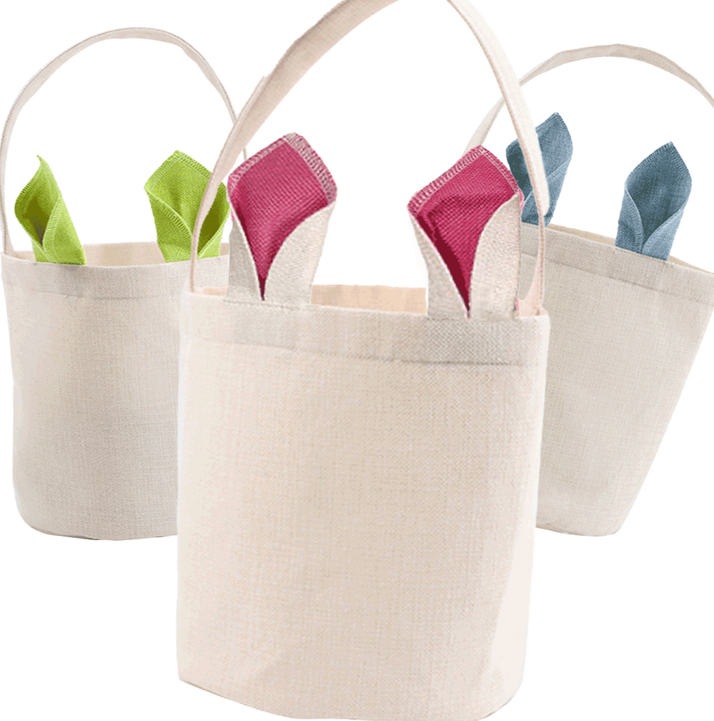 blank bunny bags | blank easter basket bags with ears for embroidery sublimation bunny baskets